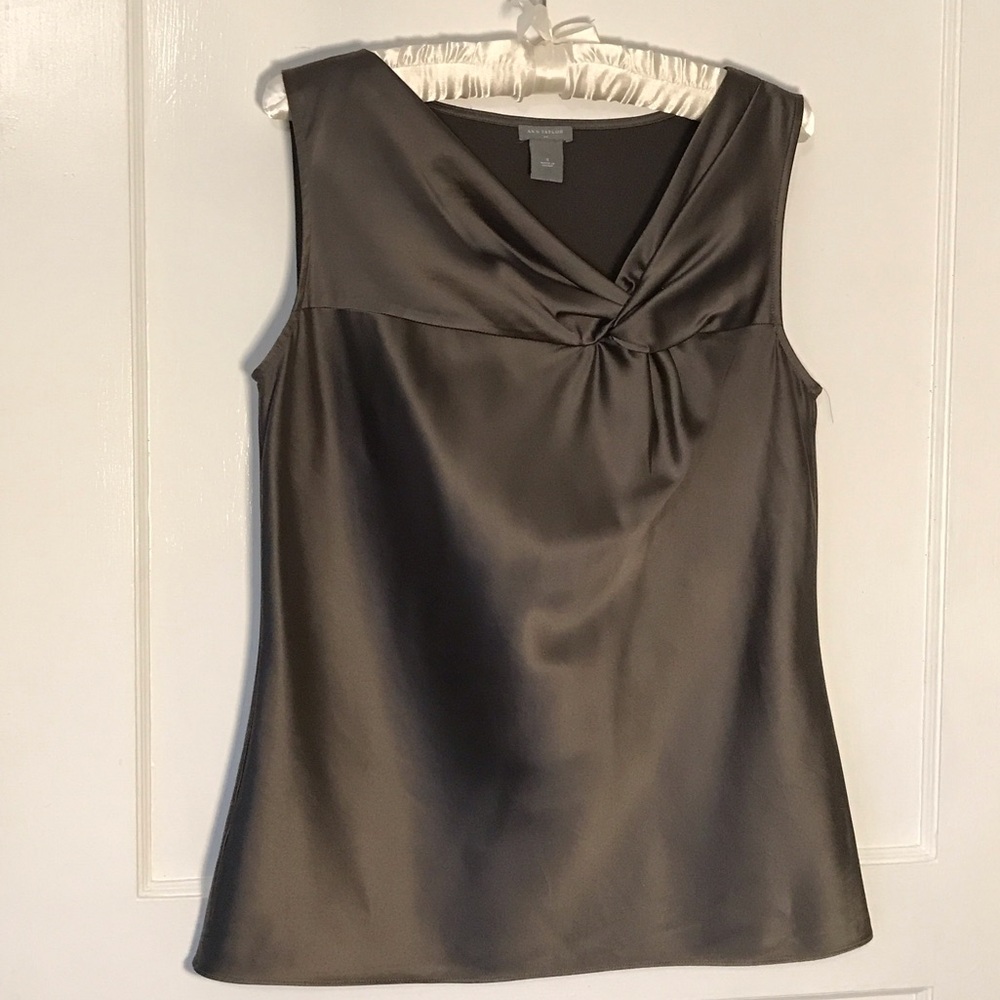 Ann Taylor Elegant Chocolate Brown Sleeveless Top Size Small